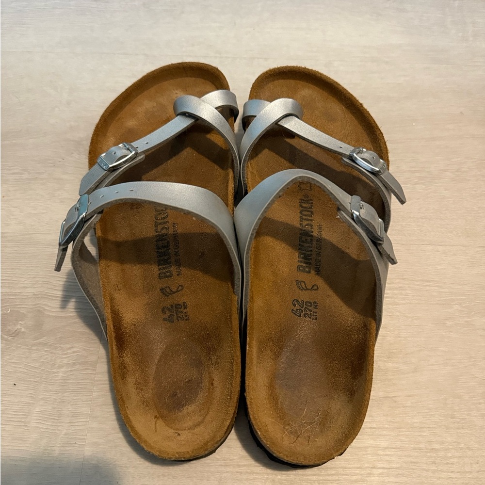 Silver Birkenstocks Mayari